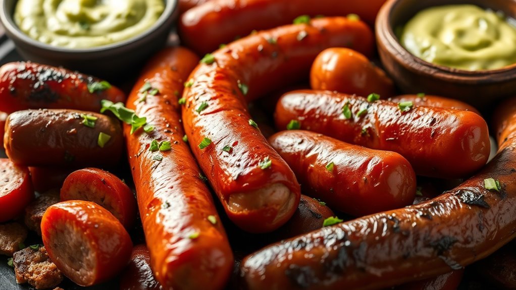 diverse sausages unique ingredients