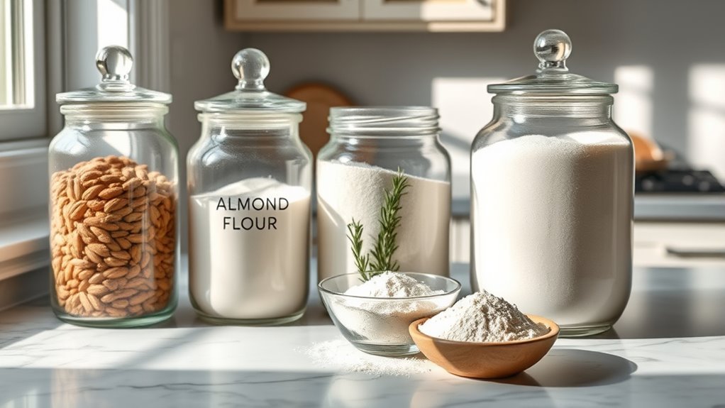 carb content of flours