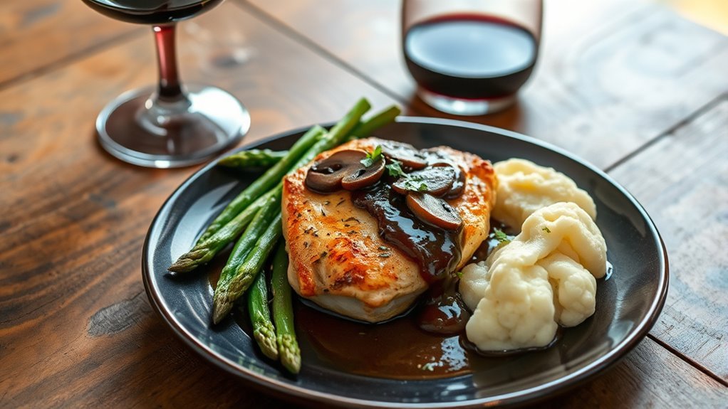 keto friendly chicken marsala dish
