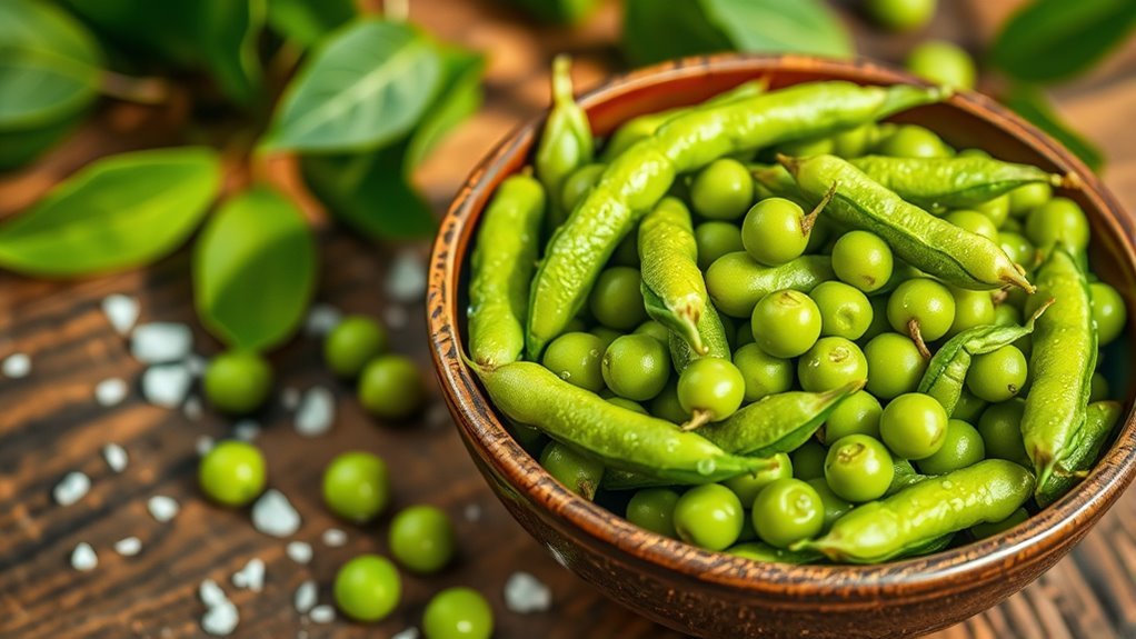nutritious young green soybeans