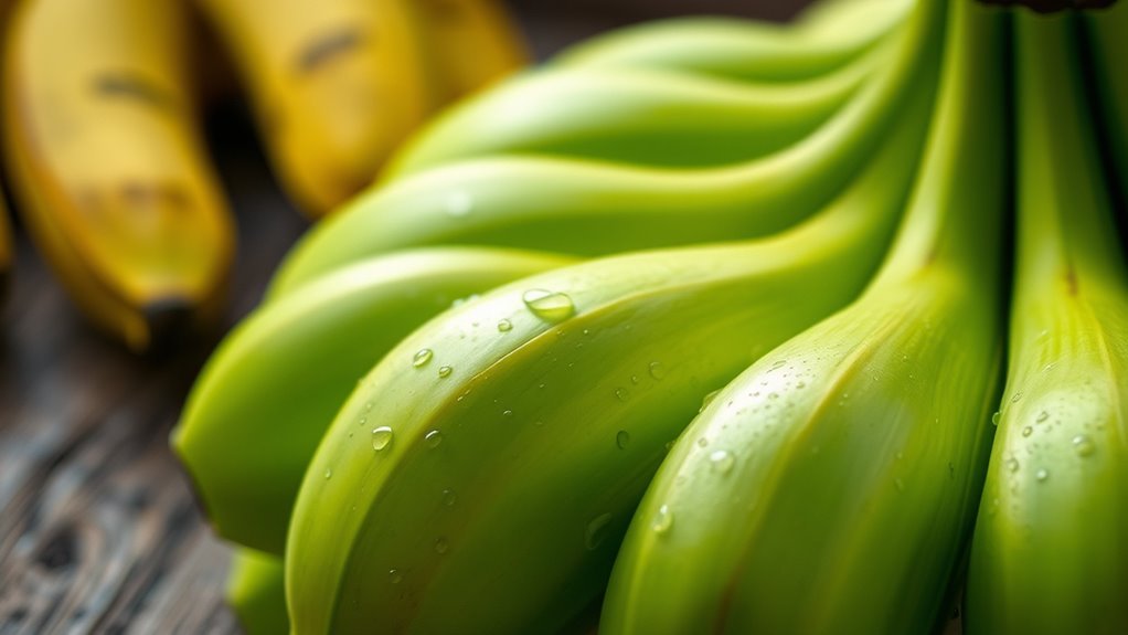 ripe versus green bananas