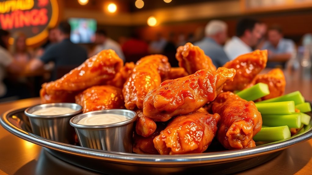 wings burgers sports atmosphere