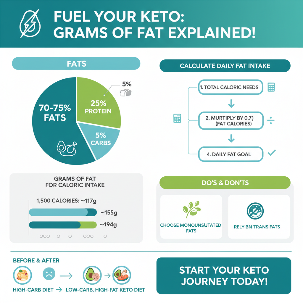 how many grams of fat on a keto diet - Data Infographic and Statistics