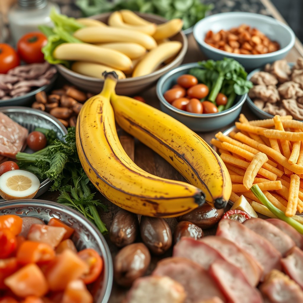 Comparison of banana carbs and keto diet principles for healthy eating choices.