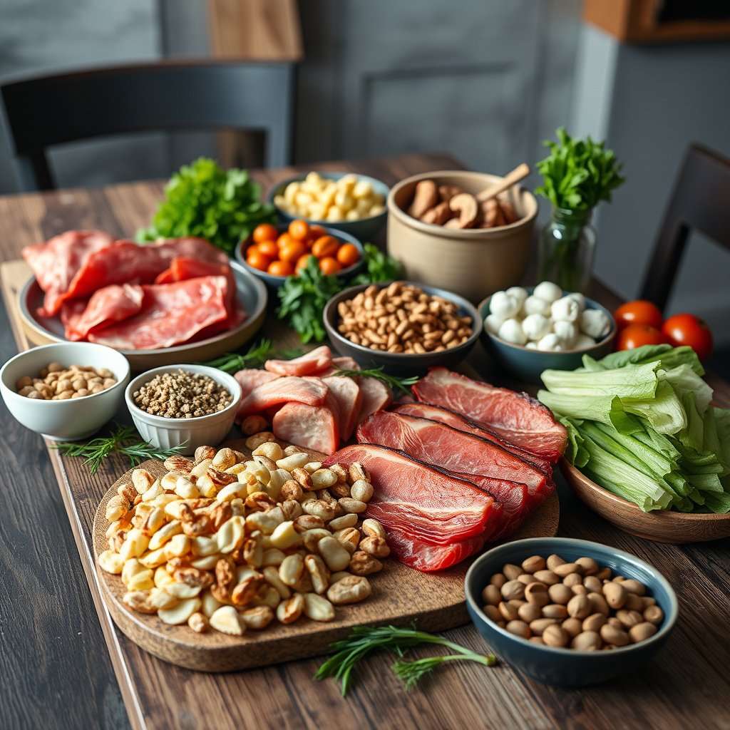 A variety of nuts suitable for a ketogenic diet, highlighting low-carb options.