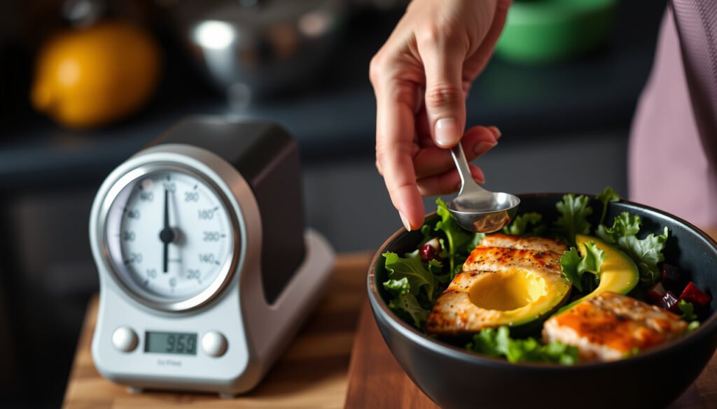 An overview of calorie counting on a keto diet with food items and nutritional information.
