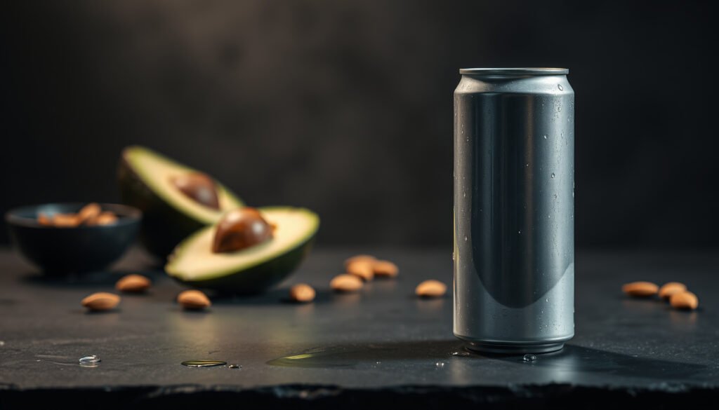 A can of Diet Coke with keto diet foods, exploring its compatibility with a low-carb lifestyle.