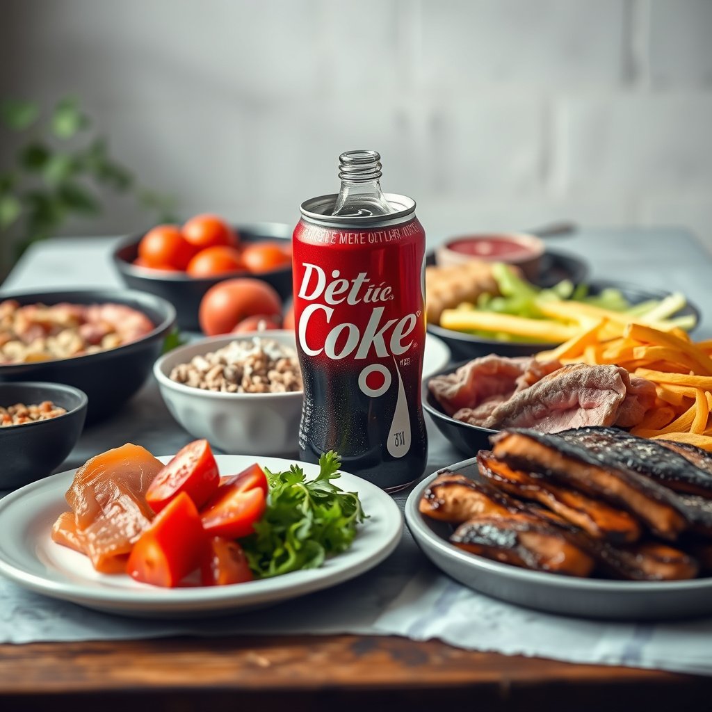 Illustration of Diet Coke's nutritional information related to keto diet macros.