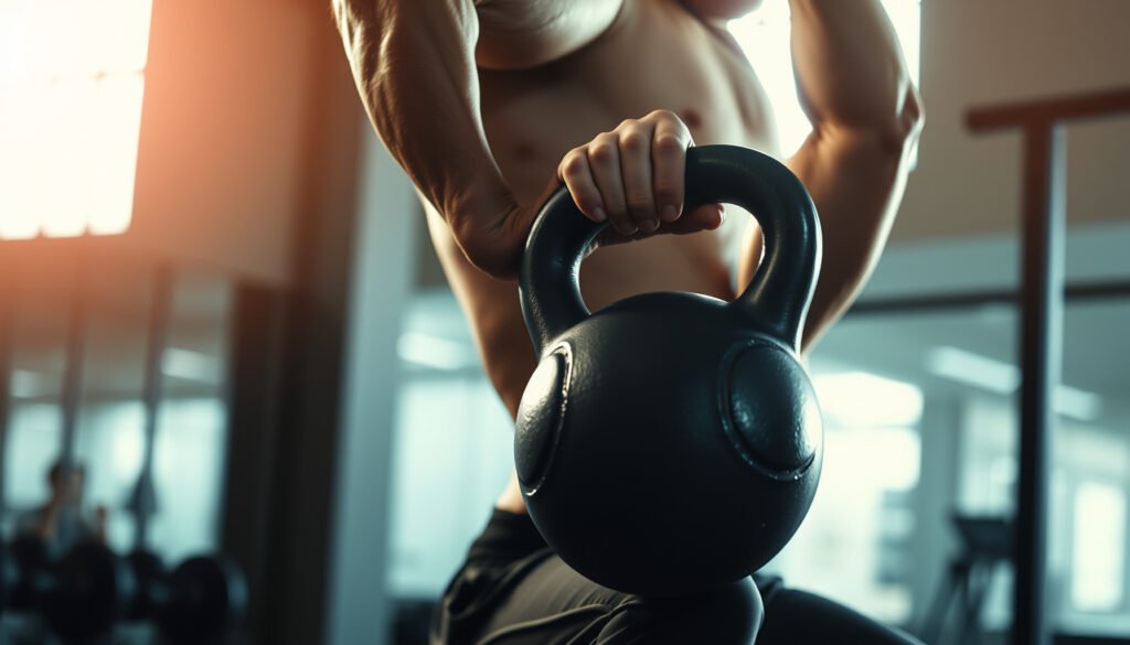 A fitness enthusiast training with weights while following a keto diet for muscle gain.