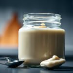 Hellmann’s mayonnaise jar with keto-friendly label on a kitchen counter