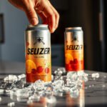 High Noon beverage can with nutritional information highlighting sugar and carbs for keto diet.