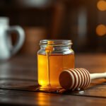 A jar of honey with keto diet ingredients, exploring if honey is allowed on a ketogenic diet.
