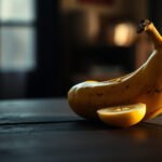 A banana with a keto-friendly label, highlighting carbs and net carbs for a healthy diet.