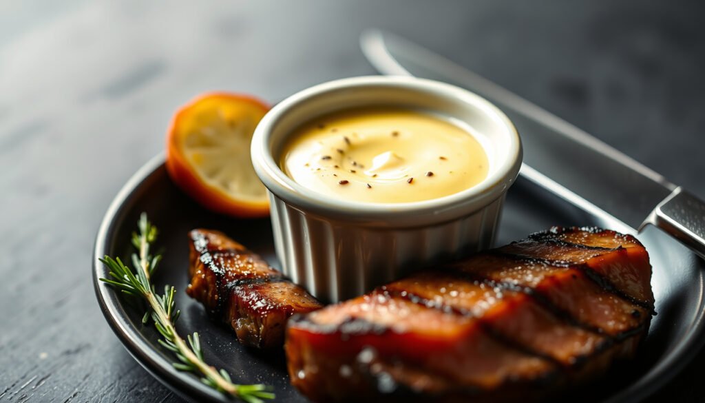 Delicious Bearnaise sauce on a plate, exploring its keto compatibility.