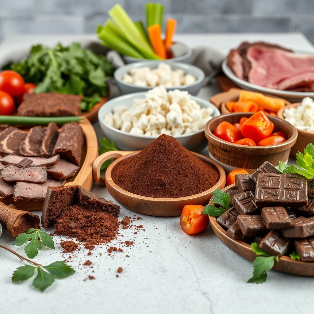 Cocoa powder comparison for keto diet, unsweetened vs. sweetened options.