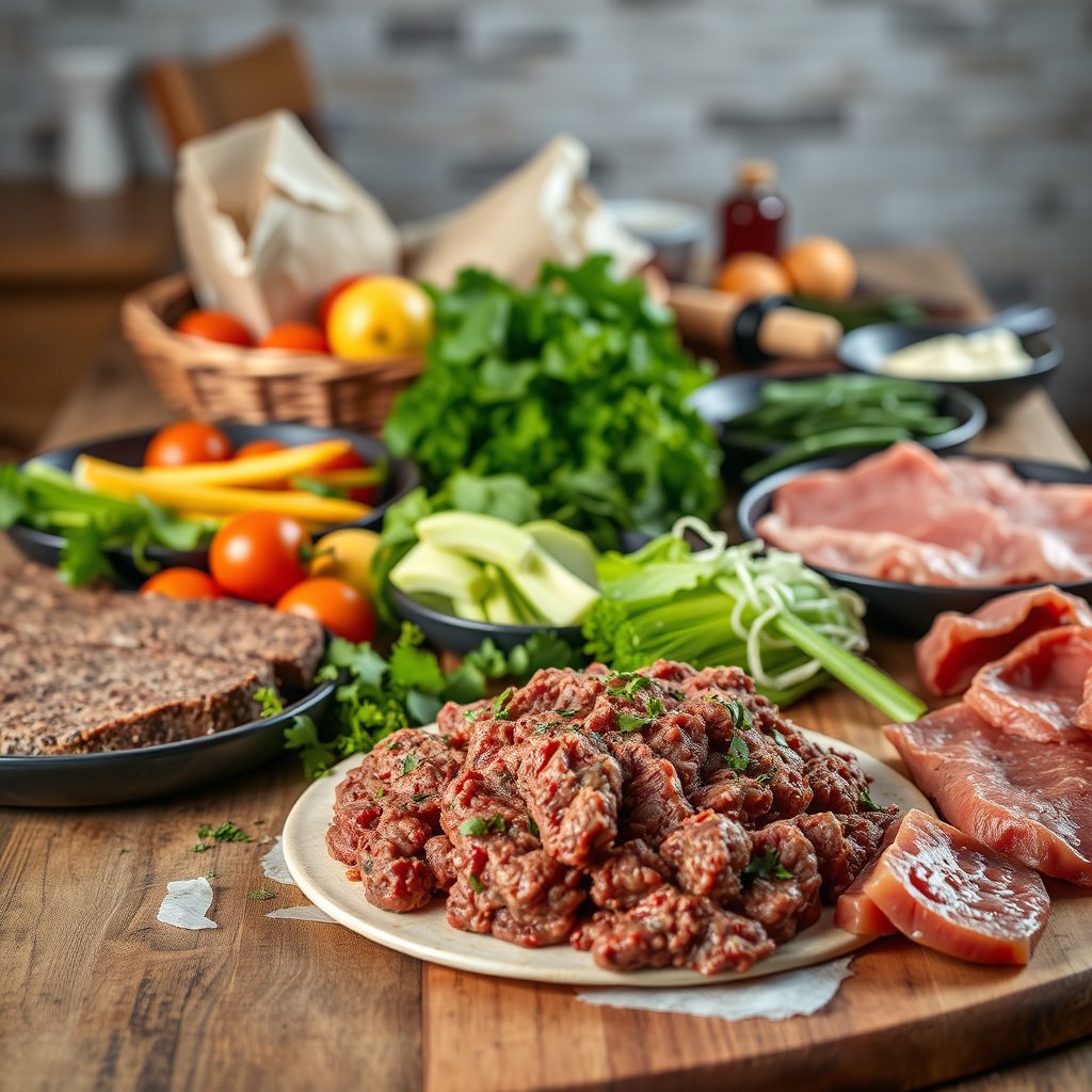 Ground beef on a cutting board, highlighting its keto-friendly benefits for low-carb diets.