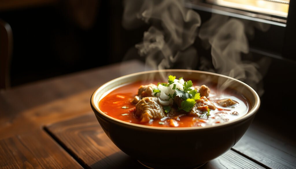 A bowl of Menudo, exploring its compatibility with the keto diet.