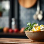 A bowl of ricotta cheese with fresh herbs, discussing its compatibility with a keto diet.