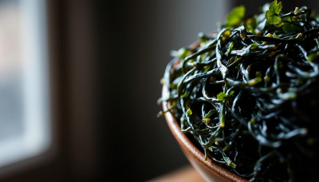A plate of seaweed salad, exploring its keto-friendly benefits and nutritional value.