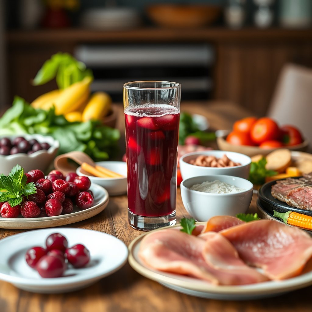 Illustration showing the clash between keto diet and cranberry juice carbohydrates.