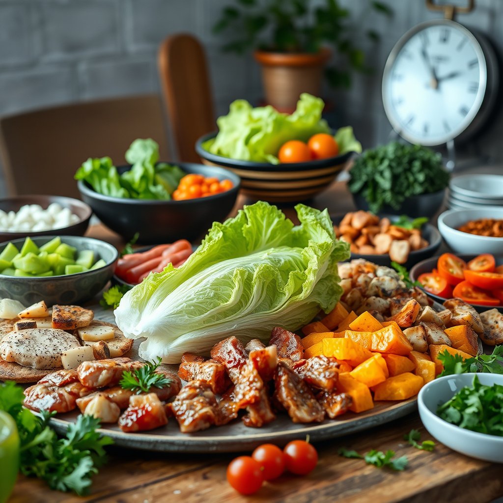 Illustration of keto carb basics related to iceberg lettuce for a healthy diet