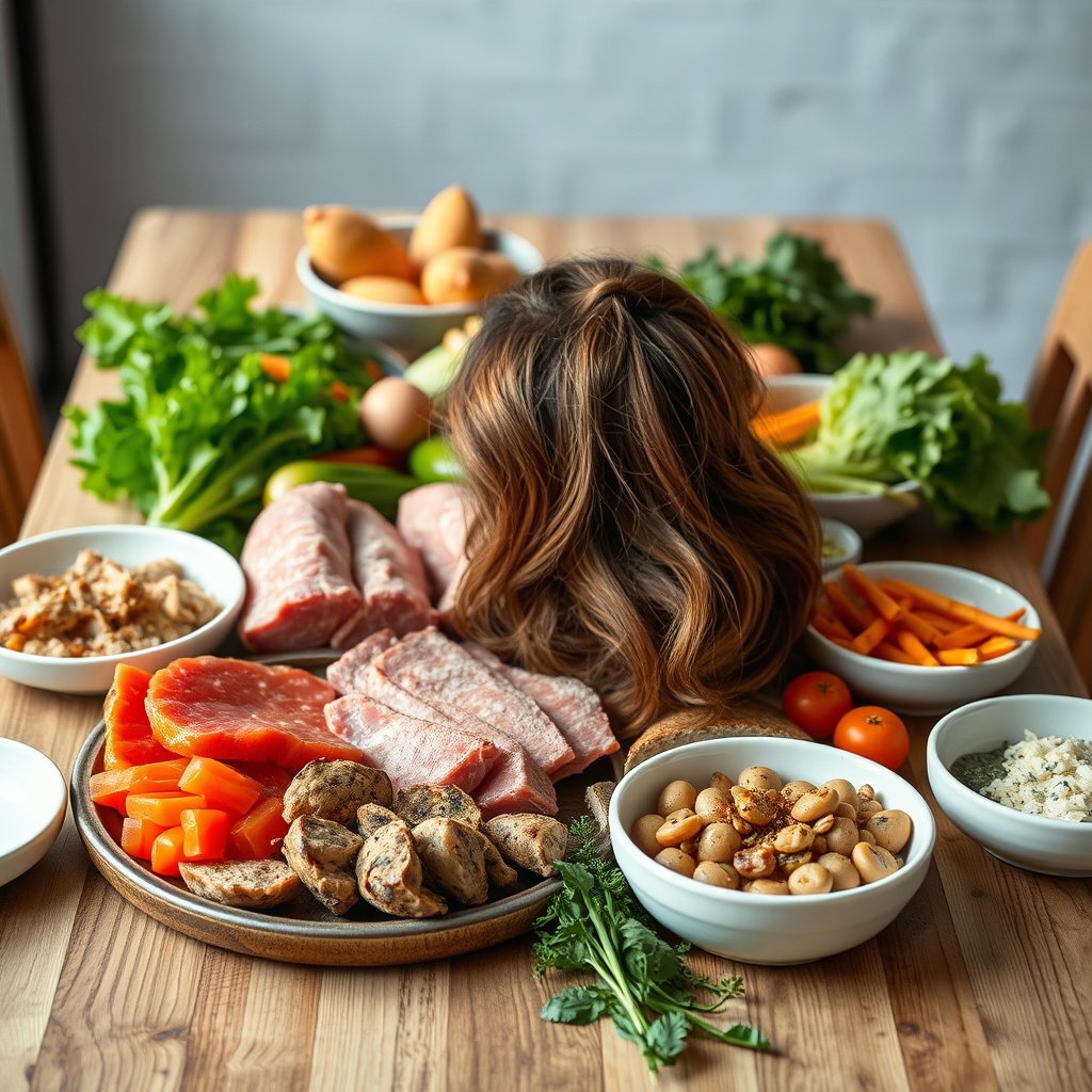 Illustration showing how the keto diet may lead to hair shedding and loss.