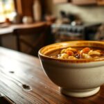 A bowl of French onion soup without bread, highlighting its keto-friendly ingredients.