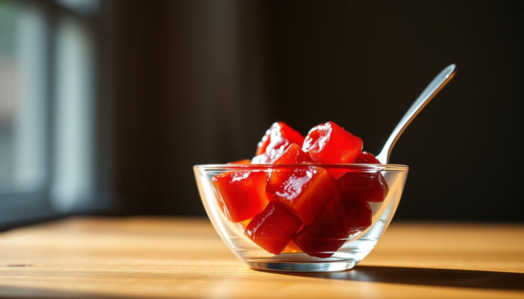 Keto gummies displayed with a measuring tape, illustrating their role in weight loss.