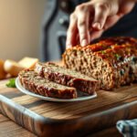 Delicious keto-friendly meatloaf served with low-carb sides, perfect for a healthy meal.