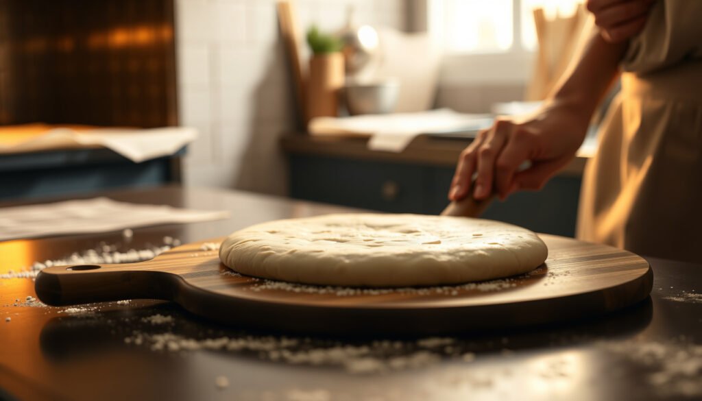 Step-by-step process of making keto pizza crust with easy tips and ingredients.