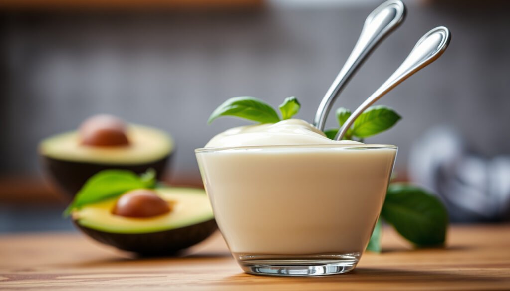 A jar of mayonnaise with keto diet ingredients, highlighting mayo's role in low-carb meals.