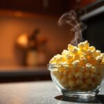 A bowl of microwave popcorn with keto-friendly labeling, exploring its compatibility with the keto diet.