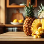 Infographic on pineapple carb content and portion tips for a keto diet
