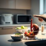 A healthy plate of keto-friendly foods to support kidney health on a ketogenic diet.
