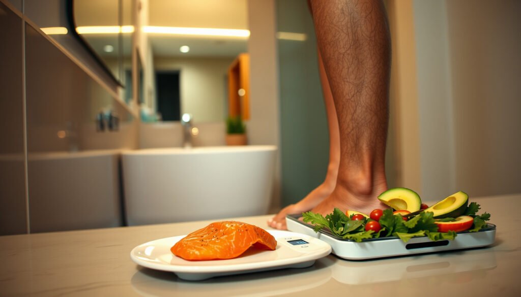 Illustration showing the timeline of weight loss on a keto diet.